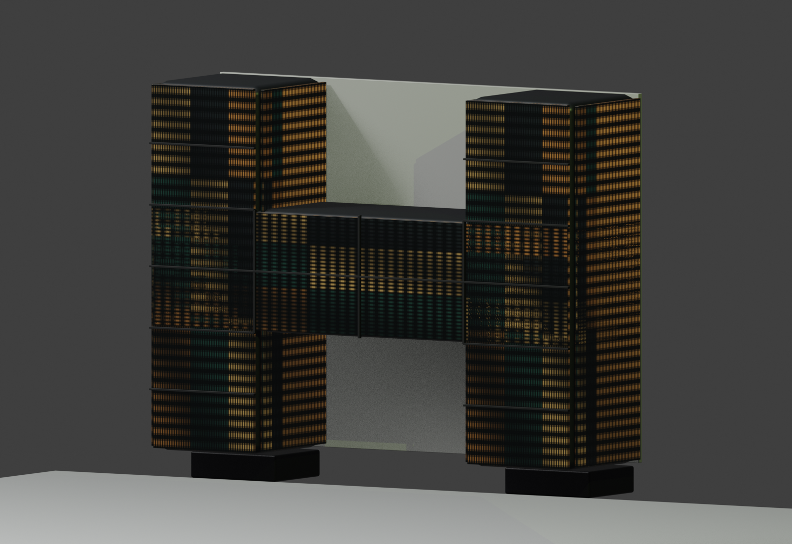 H型デジタルサイネージのBlenderレンダー